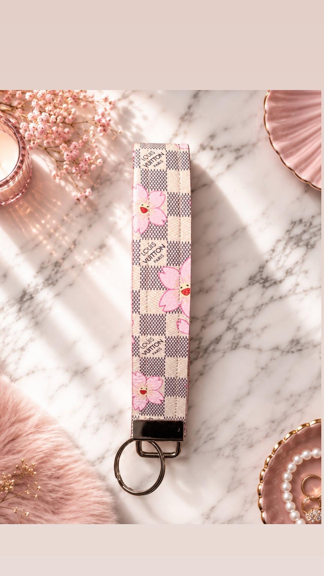 Pink checker girlie keychain